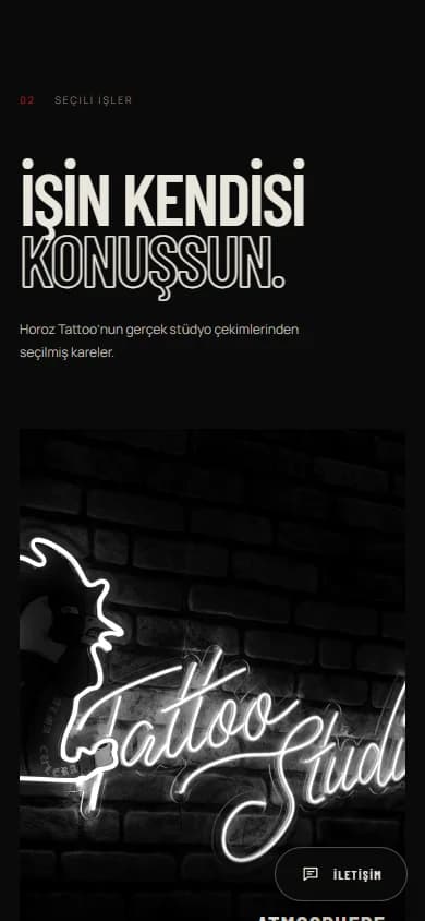 Horoz Tattoo mobil portfolyosu ve iletişim bağlantısı